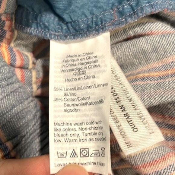 Madewell Tall Side-Button Huston Pull-On Crop Pants in Rainbow Stripe Size XS - Picture 13 of 13